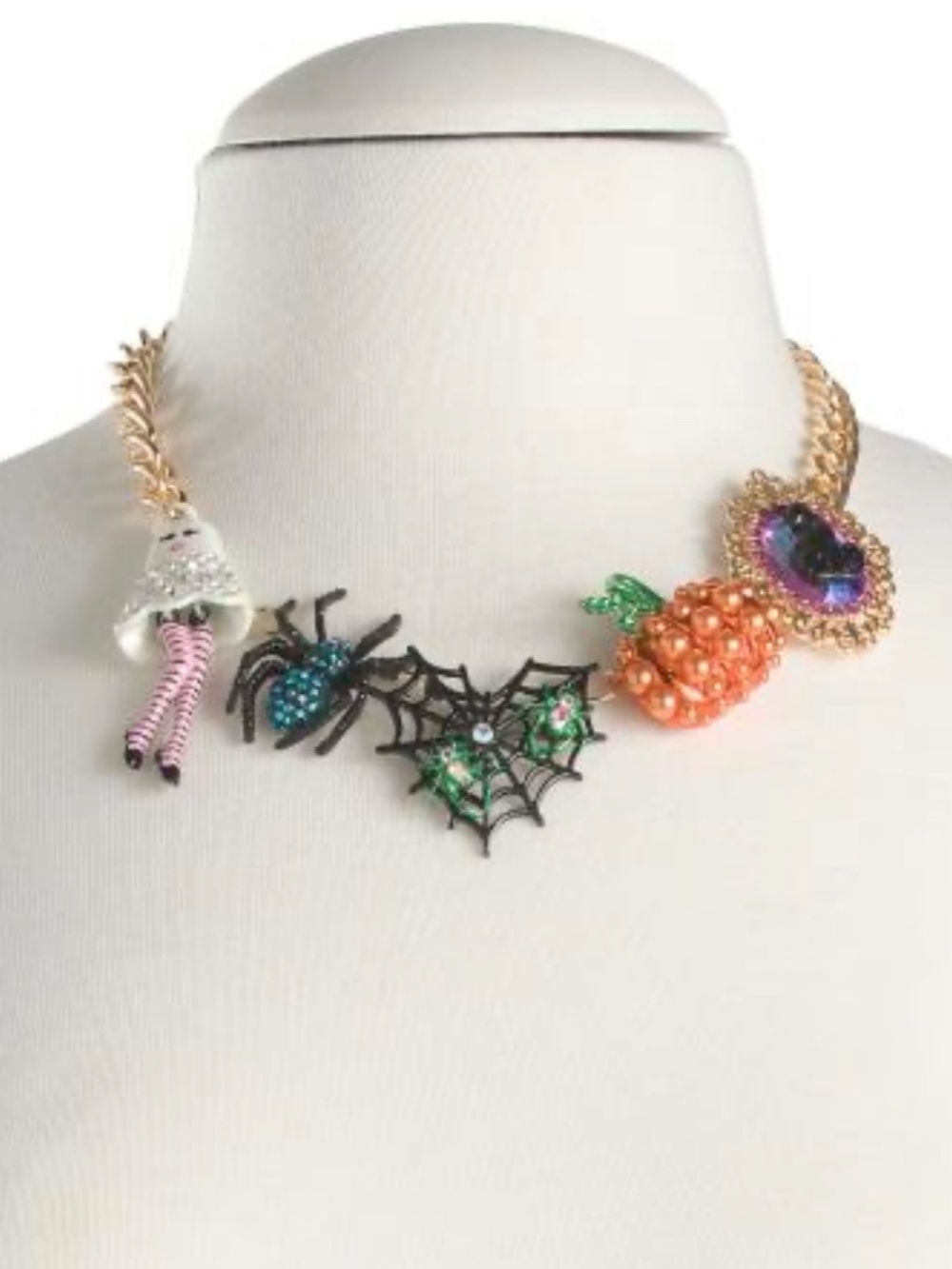 BETSEY JOHNSON Halloween BooJee Spider Ghost Cat Necklace - Picture 2 of 2